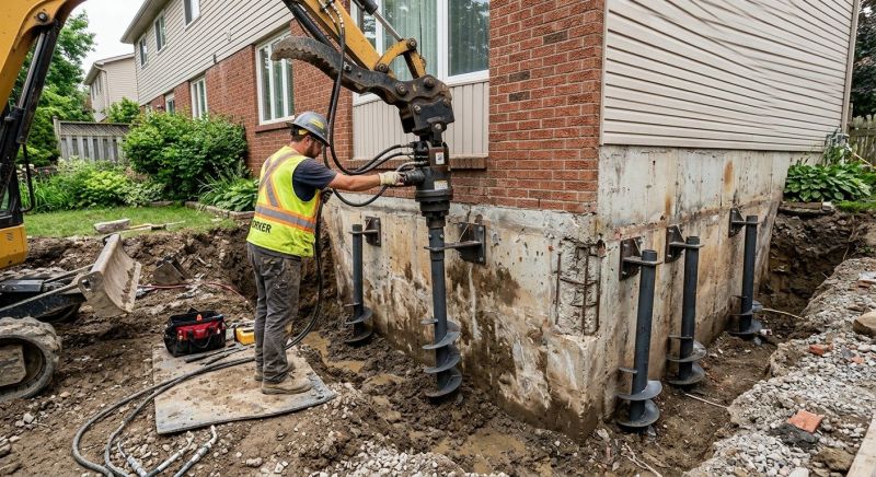Helical Pile Installation in Bethesda, MD
