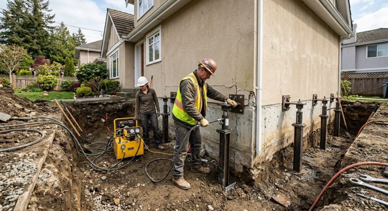Sinking Foundation Repair in Clarksburg, MD
