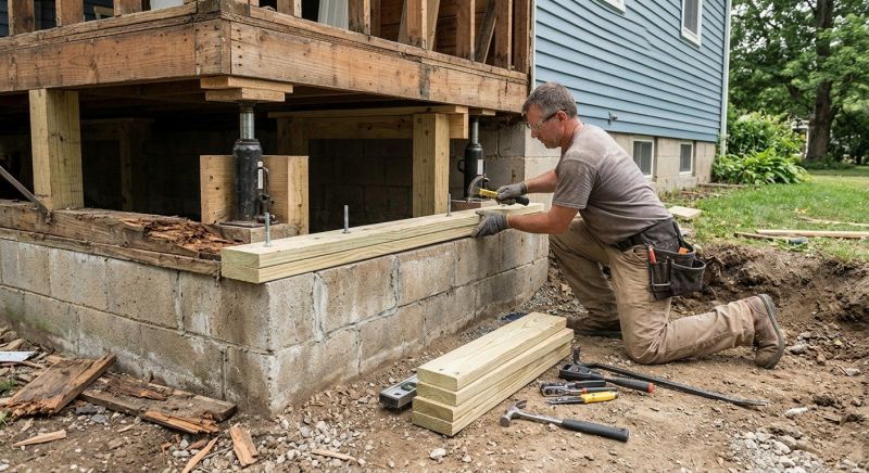 Sinking Foundation Repair in Clarksburg, MD